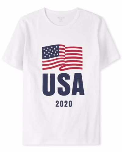 C13-10-0460-0XXL Mens Matching Family Americana Flag 2020 Graphic Tee - white - Image 1