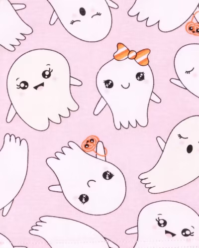 C13-05-0063-004T Baby and Toddler Girls Halloween Glow Ghosts Snug Fit Cotton Pajamas - Image 2