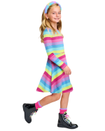 C13-08-0343-1012 TCP Colourful Ombre Striped Rainbow Knit Skaters Dress - Image 2