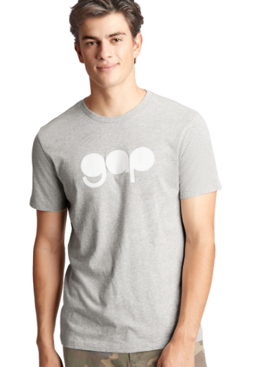 C06-10-0349-00XS Gap Mens Logo T-Shirt Light heather grey - Image 1