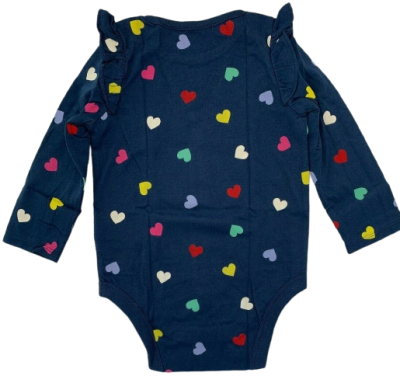 C06-02-0459-1218 GAP baby mix and match gap logo bodysuit - Blue Colorful Heart - Image 1
