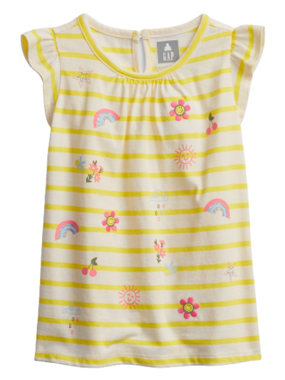 C06-02-0434-1218 Toddler Ruffle Shirt - spring yellow - Image 1