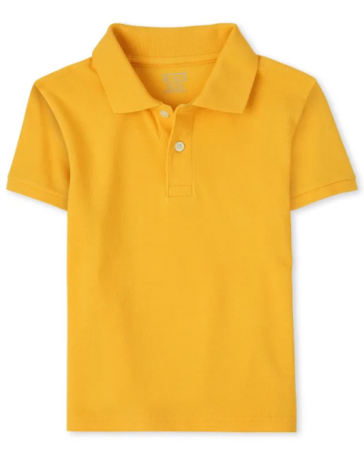 C13-07-0363-0506 TCP Boys Uniform Pique Polo Yellow Pencil - Image 1