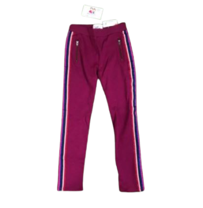 C13-08-0653-006T Girls Rainbow Side Stripe Zip Ponte Knit Pull on Jeggings - Image 1