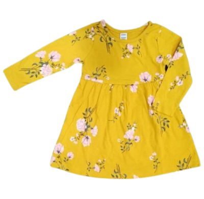 C12-02-0151-1824 OldNavy Floral Dress Yellow - Image 1