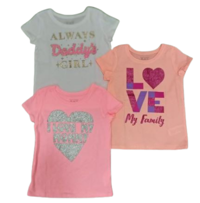 C13-05-0189-004T TCP 3 PIECES TEE WHITE/PEACH/PINK - Image 1