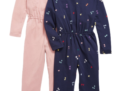 C12-02-0150 OldNavy jumpsuit 2pack Pink/Blue Valentine