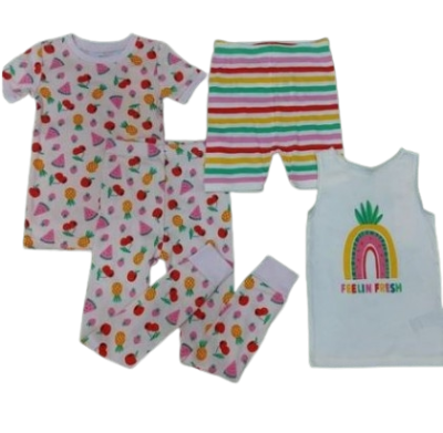 C12-05-0433-005T OLD NAVY PAJAMAS 4-PIECE - FRUITY PEACH - Image 1