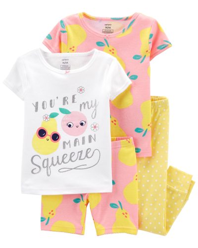 RS2405 carter's 4-Piece Pear 100% Snug Fit Cotton PJs - Pink/Yellow (Toddler size 2T) - Image 1