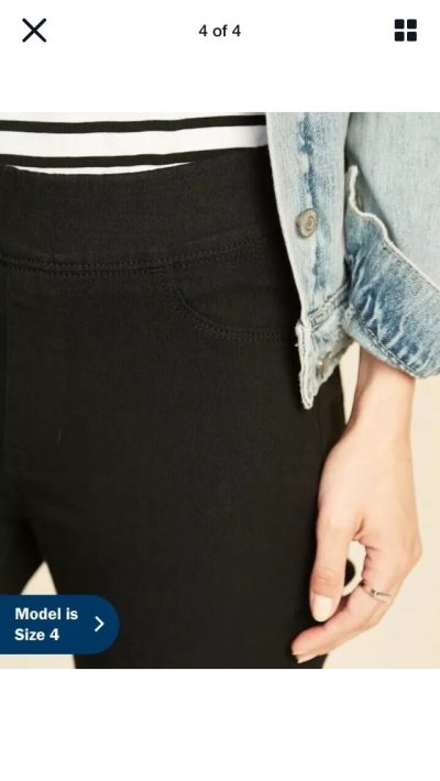 C12-12-0512-0008 8 Tall Mid Rise Jean Jeggings Rockstar Super Skinny Elastic Waist Pant Black - Image 2
