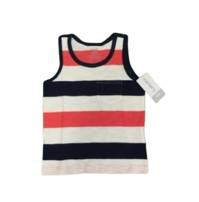 C03-01-0247 STRIPE SINGLET POCKET - RED,WHITE,NAVY - Image 1