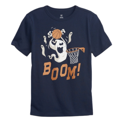 C06-07-0716 Kids 100% Organic Cotton Graphic T-Shirt - ghost blue - Image 1