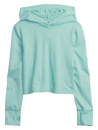 C06-08-0712 GapFit Girls Brushed Jersey Hoodie - soft jade green - Image 1