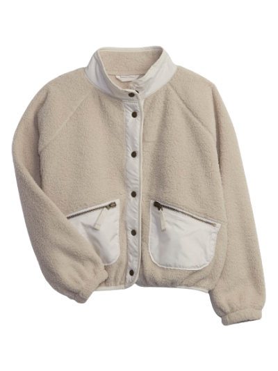 C06-07-0808-000M Kids Recycled Sherpa Bomber Jacket - Image 1