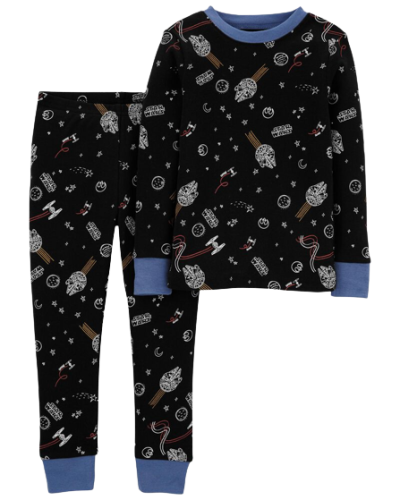 C03-04-0827 Toddler 2-Piece Star Wars TM 100% Snug Fit Cotton PJs - Black - Image 1