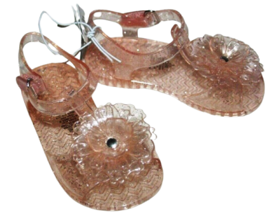 S12-05-0869-0005 Old Navy Flower Clear Sparkle Jelly Sandals - Image 1