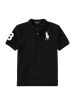 C15-07-0089-1416 Big Pony Cotton Mesh Polo Shirt - Polo Black/White