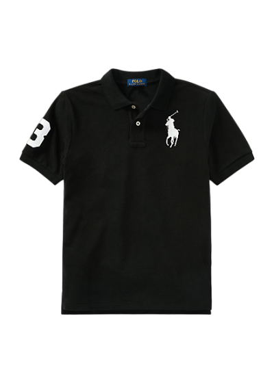 C15-07-0089-1416 Big Pony Cotton Mesh Polo Shirt - Polo Black/White - Image 1