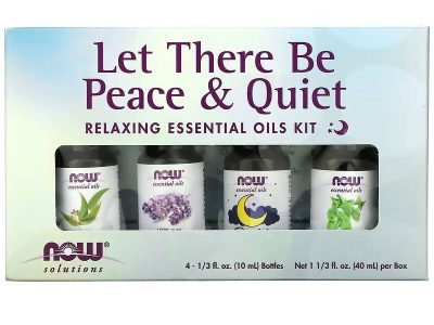 E40-00-0981-0000 Now Food Let There Be Peace & Quiet, Relaxing Essential Oils Kit, 4 Bottles, 1/3 fl oz (10 ml) Each
