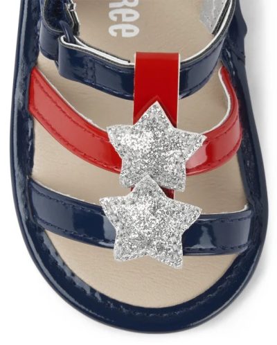 S04-02-0931-612M Baby Girls Star Gladiator Sandals - American Cutie - Multi Clr - Image 5