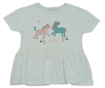 C47-08-1114-67YR Unicorn Flower Peplum Tops - White