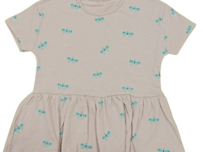 C47-08-1115-67YR Butterfly Peplum Tops - Nude Pink