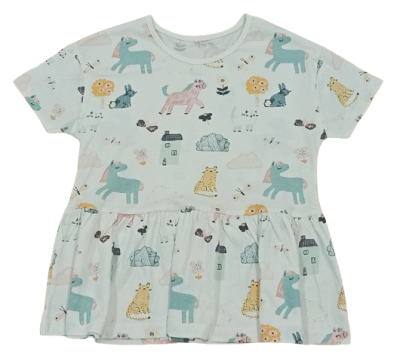 C47-08-1116-67YR Animals Peplum Tops - White - Image 1