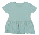 C47-08-1118-67YR Flower Peplum Tops - Mint Green