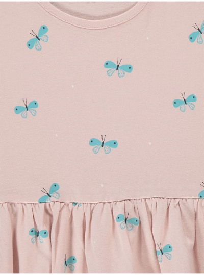 C47-08-1115-67YR Butterfly Peplum Tops - Nude Pink - Image 2