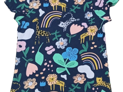C47-08-1123-67YR Bright Patterned T-Shirts - Navy