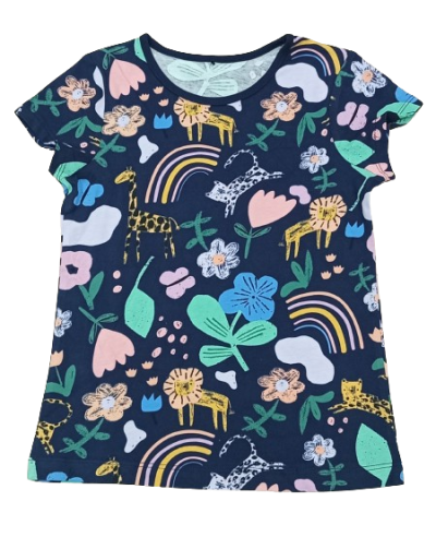 C47-08-1123-67YR Bright Patterned T-Shirts - Navy - Image 1