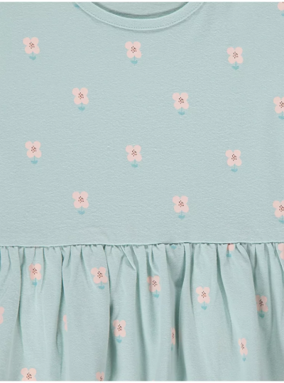 C47-08-1118-67YR Flower Peplum Tops - Mint Green - Image 2