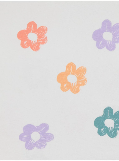 C47-08-1121-67YR Bright Patterned T-Shirts - White Flower - Image 2