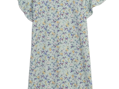 C06-08-1149-0012 Kids 100% Recycled Flutter Sleeve Nightgown - Soft Mint Green