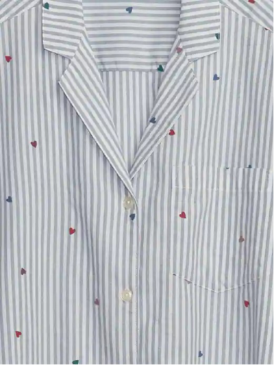 C06-11-1170-000S Relaxed Poplin PJ Shirt - sweetheart stripe - Image 3