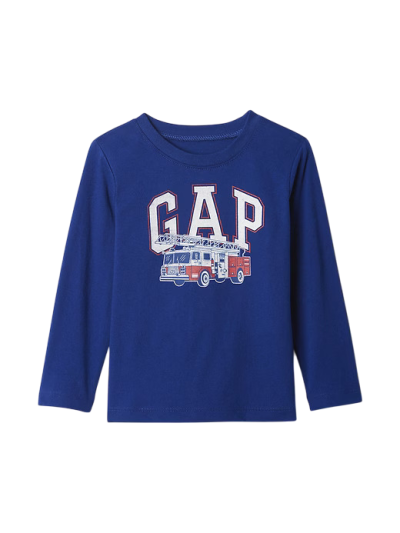C06-04-1186-005T babyGap Graphic T-Shirt - bellwether blue firetruck - Image 1
