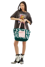 B99-11-1189-00OS GW Painted Wall Tote - Green - Image 2