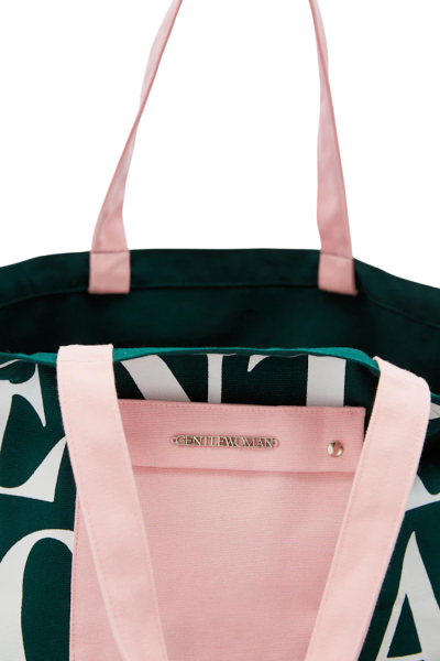B99-11-1189-00OS GW Painted Wall Tote - Green - Image 4