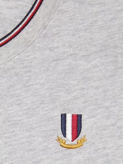 C16-07-1206-1214 Kids' Embroidered Hilfiger Logo T-Shirt - Mid Grey Heather #71J4203 - Image 2