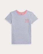 Striped Logo Cotton Jersey Tee Girls