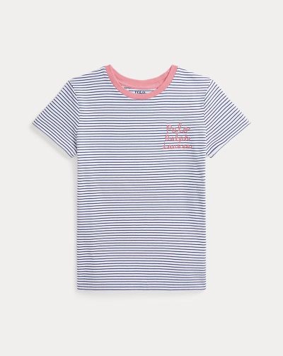 Striped Logo Cotton Jersey Tee Girls - Image 1