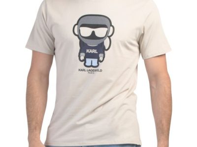 KARL LAGERFELD PARIS Martian Themed Character T-shirt-Beige#1000994052