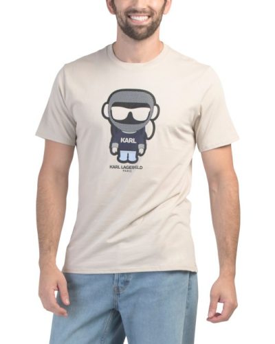 KARL LAGERFELD PARIS Martian Themed Character T-shirt-Beige#1000994052 - Image 1