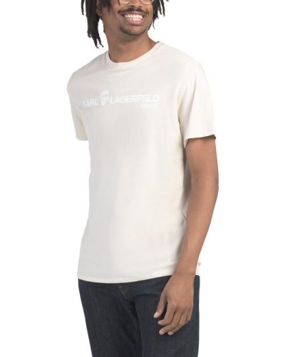 KARL LAGERFELD PARIS SCore Printed Logo Tee-NATURAL#001037109 - Image 1