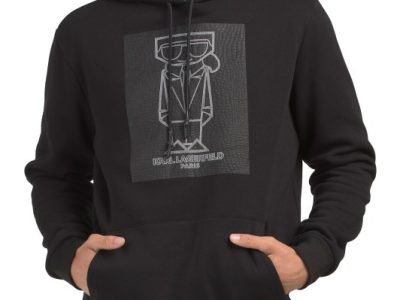 KARL LAGERFELD PARIS Outline Hoodie-BLACK#1001061923