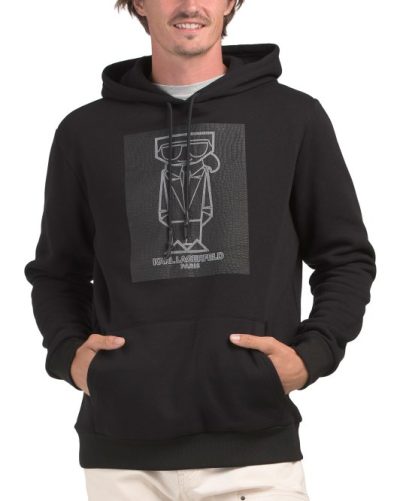 KARL LAGERFELD PARIS Outline Hoodie-BLACK#1001061923 - Image 1