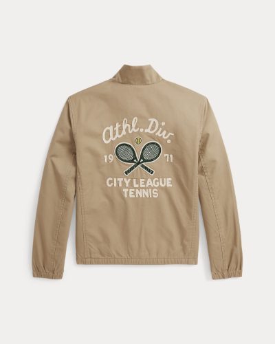 Appliquéd Cotton Twill Jacket Boys Classic Khaki - Image 2