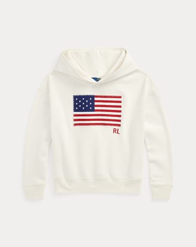Flag Appliqué French Terry Hoodie Girls - Image 1