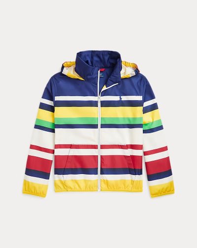 Packable Striped Hooded Jacket Girls - Image 1