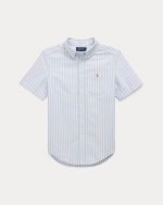 #Striped Cotton Oxford Short Sleeve Boys